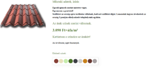 cserepeslemez színek és mintázatok